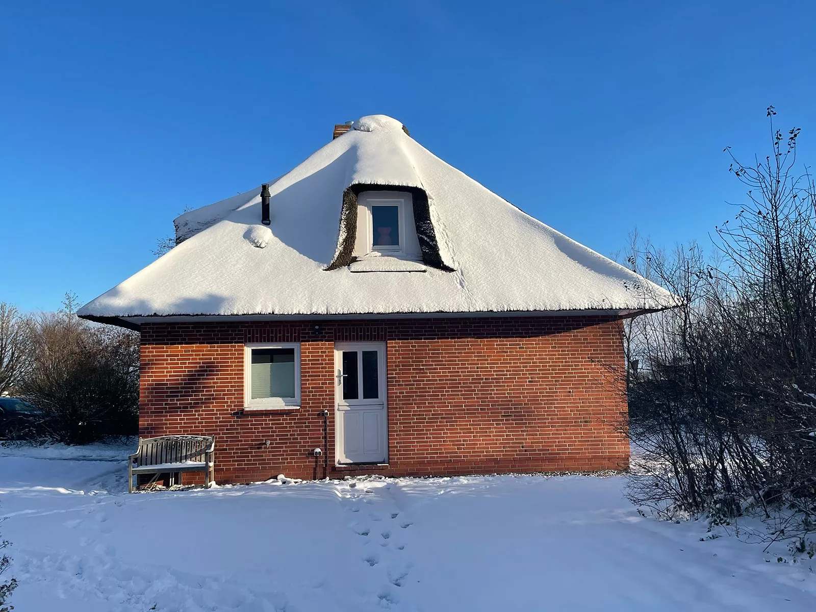 Ferienhaus Deichsonne im Winter, Nordseeurlaub in Vollerwiek